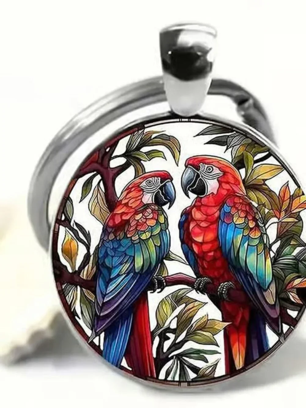 Stainless Steel PARROT Keyring Keychain Accessory